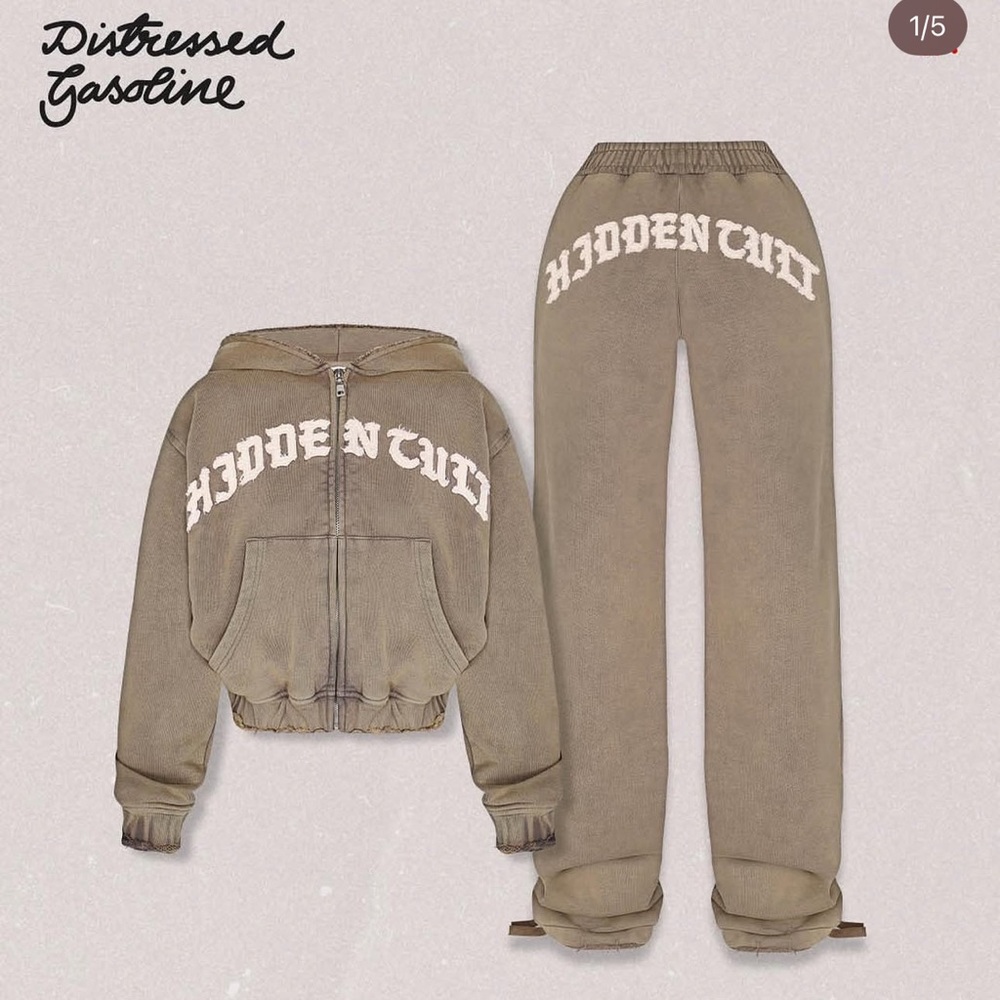Hidden Cult Distressed Gasoline Sweatsuit Set